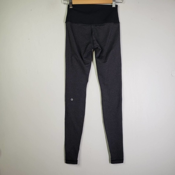 Lululemon Wunder Under Pant High/Low Leggings 2? Wee Stripe Heathered Black - Picture 5 of 11